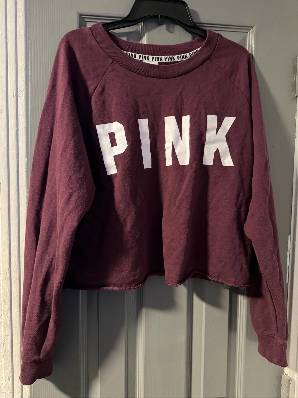 PINK Victoria's Secret Plum Crewneck Sweatshirt with White Logo
